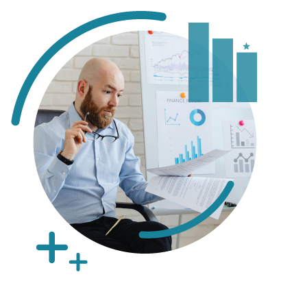 Client discussion with reports